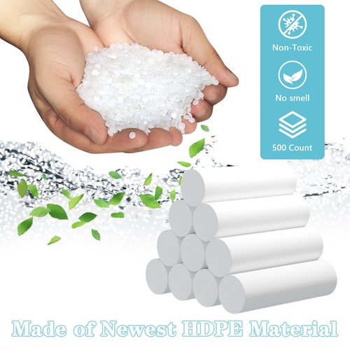 500 Count 5 Gallon Trash Bags, Strong Small Garbage Bags, Bathroom Trash Can Bin Liners, 4-6 Gallon Unscented White Wastebasket Liners for Kitchen Office Toilet and Bedroom