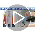 Fresibris 4PCS 3-in-1 Cup Lid Cleaning Brush Set - Red, Blue, White, Orange