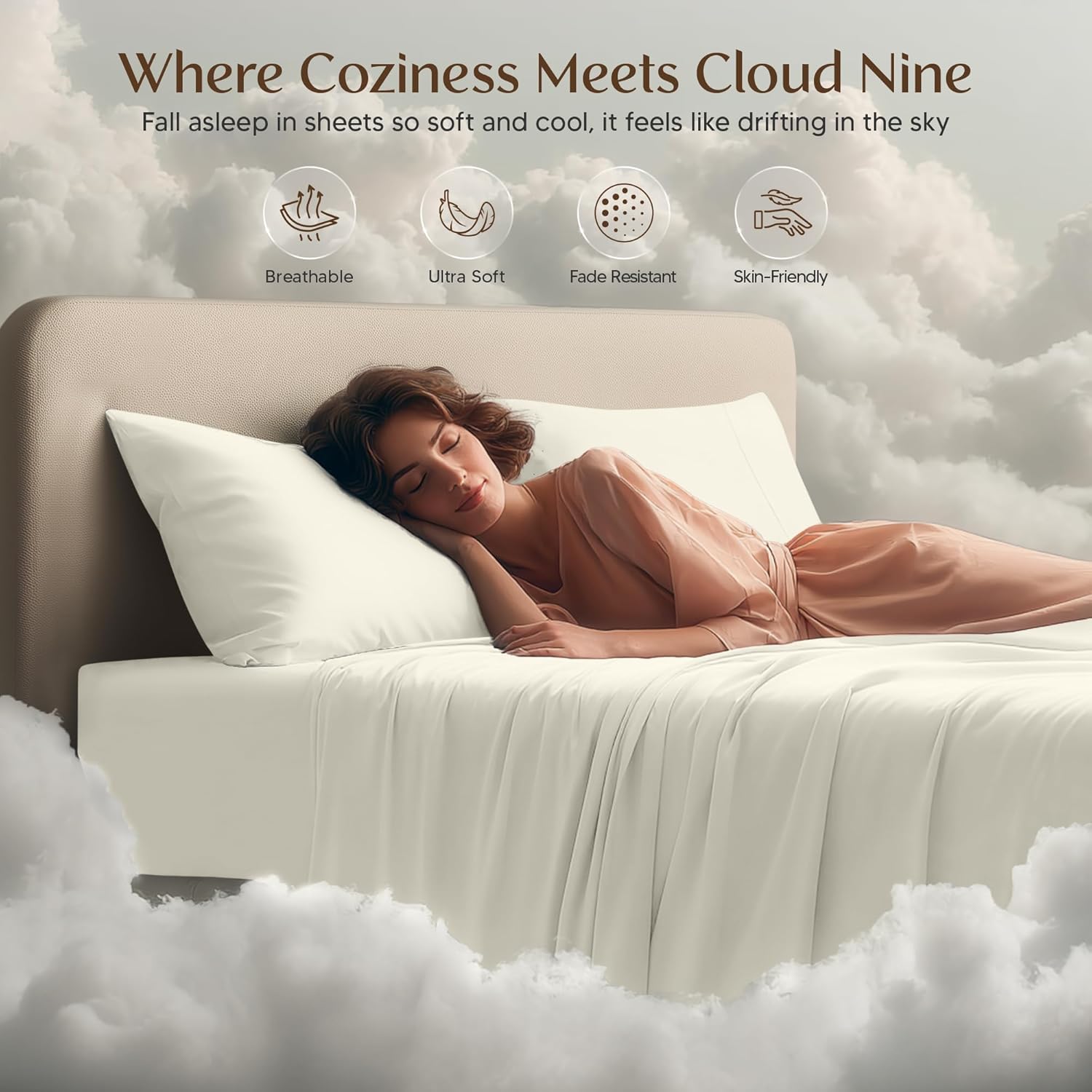 Utopia Bedding California King Size Sheet Set - Soft, Breathable Microfiber, 4-Piece (Ivory)