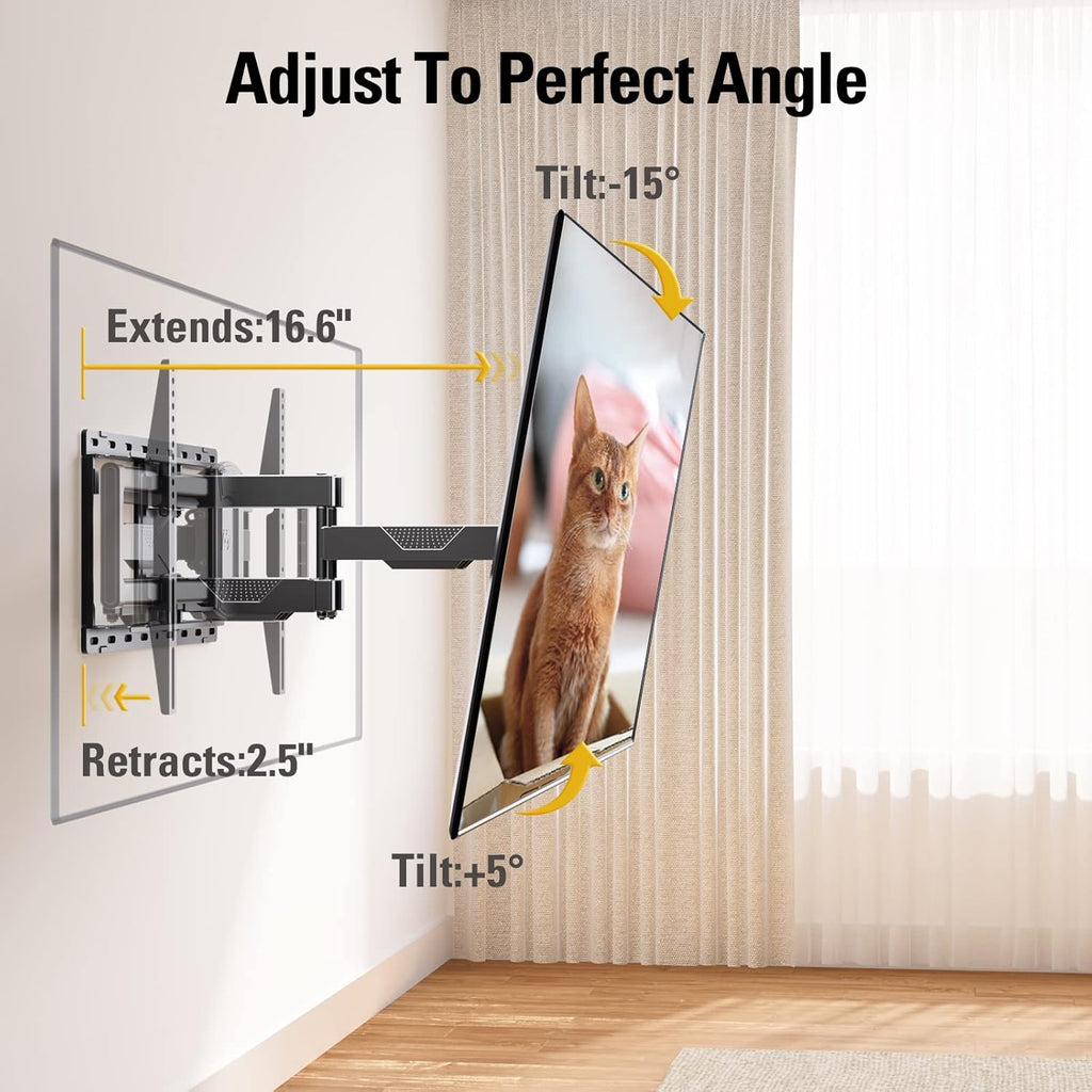 Mounting Dream TV Wall Mount - Full Motion Swivel & Tilt Bracket for 42-84 Inch TVs | Max VESA 600x400 mm, 100 lbs Capacity