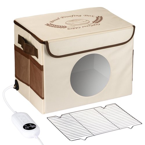Foldable Bread Proofing Box with Temperature Timer Controller (86-113℉),Space-Saving Dough Proofer with Metal Rack,Sourdough Starter Warmer,Proofing Box for Bread Baking,Pizza,Yogurt,Seed Starting
