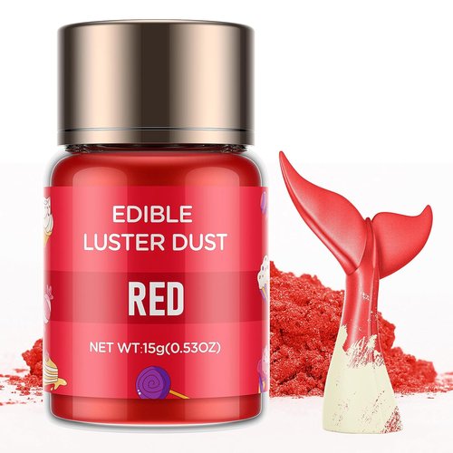 Cherrysea Luster Dust Edible - 15g Food Grade Shimmer Powder for Cakes, Cookies, and Cocktails