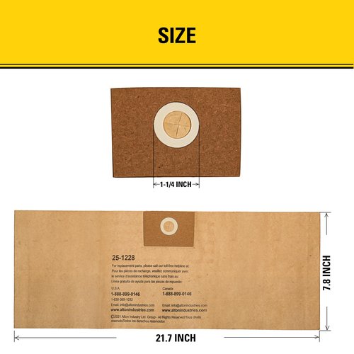 3 Pack STANLEY Disposable Filter Bag 25-1228, for 1-3.5 Gallon Wet/Dry Vacuum, Dust Bag Compatible with STANLEY SL18136