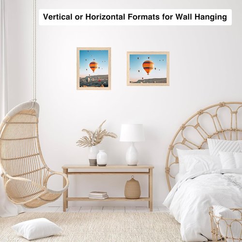 JCJMY 9x12 Picture Frame - Shatter Resistant Plexiglass for Wall Mounting | Natural Finish, Horizontal or Vertical Display