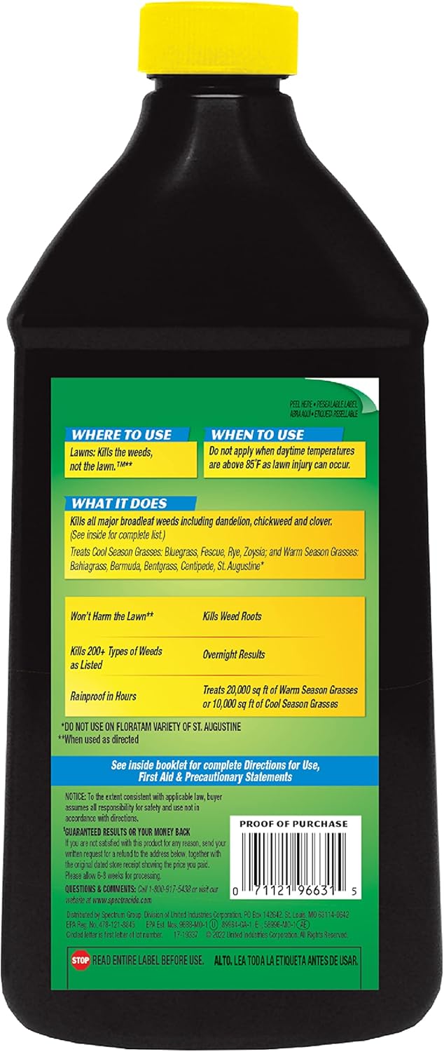 Spectracide Weed Stop - Concentrate Formula Kills Weeds at the Roots | 40 Fl Ounce