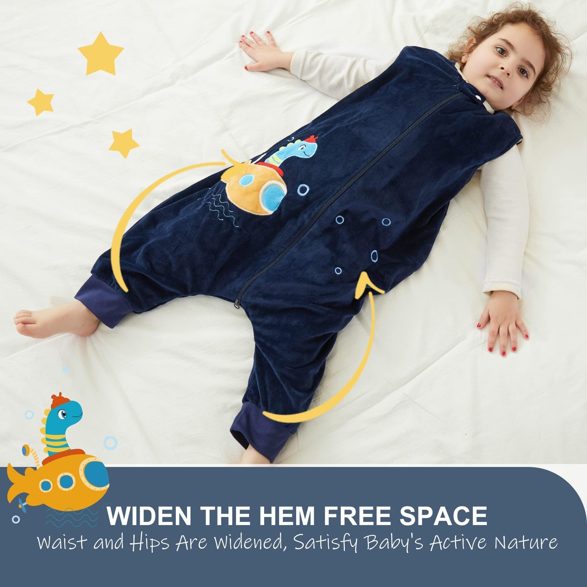 MICHLEY Kids Sleeveless Zipper Sleeping Bag, Autumn Winter Sleeping Sack Polyester Wearable Blankets for Boy Girl, Dragon, L