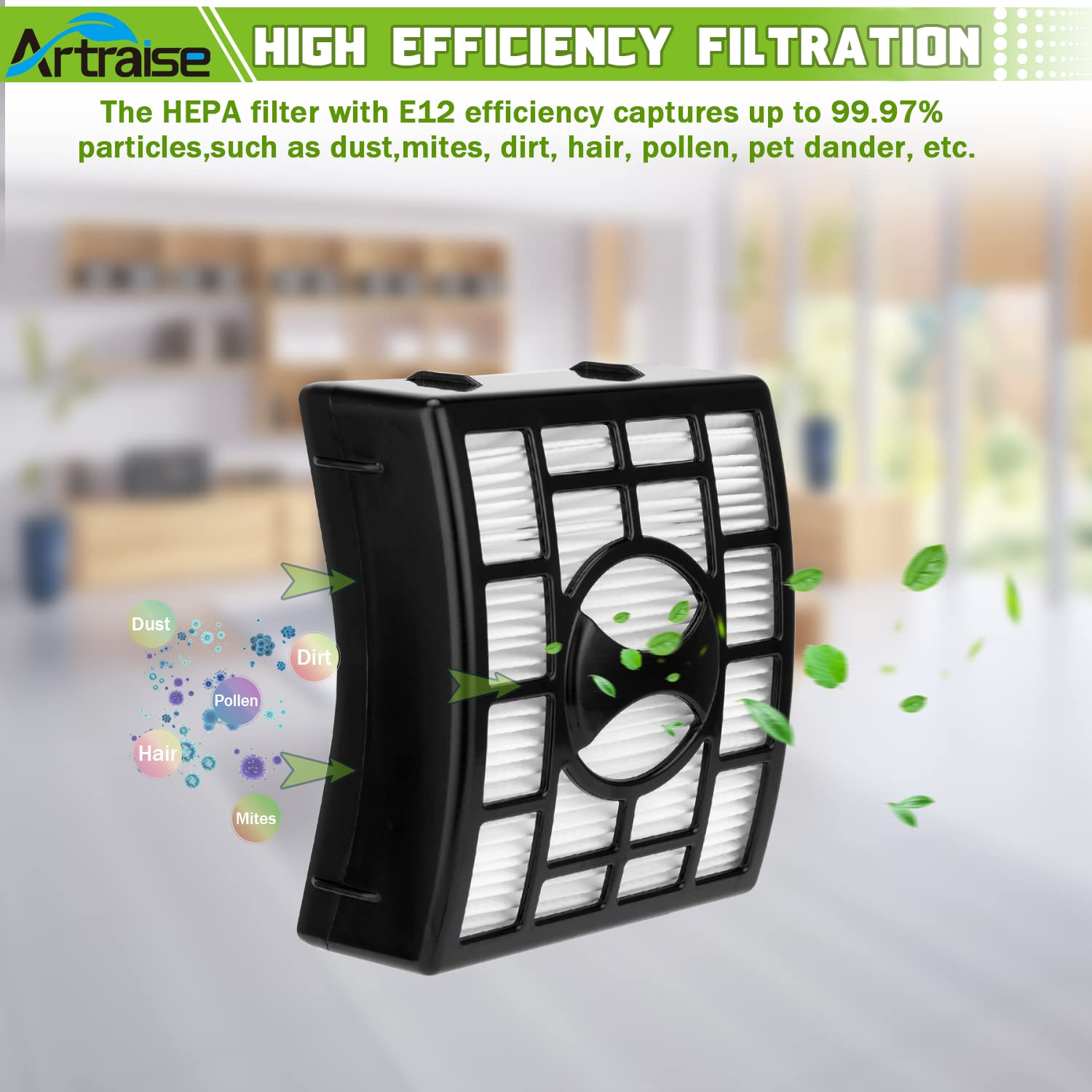 Artraise Duo Clean Filter Replacement for Shark Rotator Powered Lift-Away Speed DuoClean Vacuum NV680 NV681 NV682 NV683 NV800 NV800W NV801 NV803 UV810 Replaces Part # XHF680 & XFF680