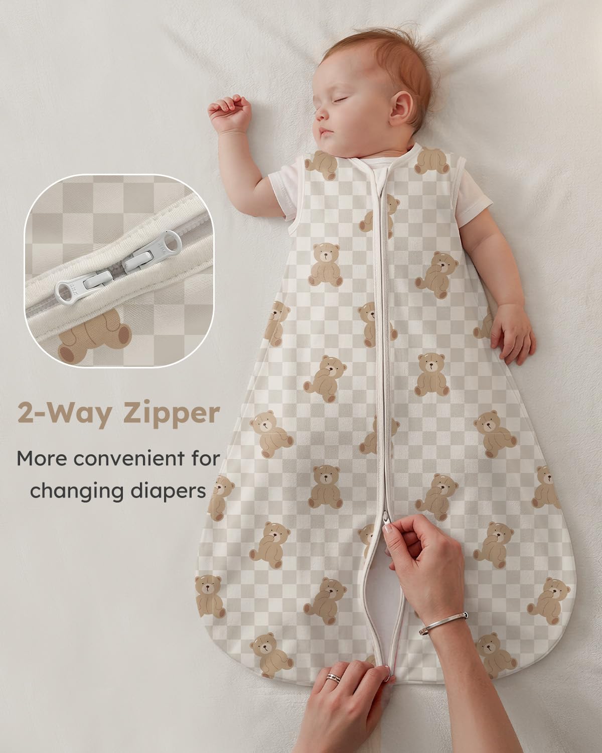 Yoofoss Baby Sleep Sack - 100% Organic Cotton Wearable Blanket for 6-12 Months | Comfy 2-Way Zipper, 3 Pack