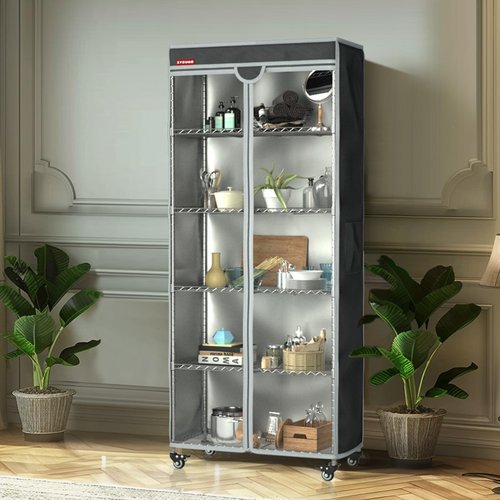 ZYSUOR Rack & Shelf Cover for Storage Shelving, Waterproof & Dustproof Protector with Clear Zipper Front, Fits Wire Shelves 36" L x 14" D x 72" H (Cover Only)