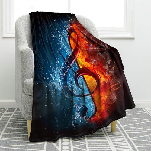 Jekeno Music Note Gifts Blanket for Women Men, Throw Blankets for Teacher Adult Kids Girls Boys Music Lovers Gifts, Decor for Home Bed Couch