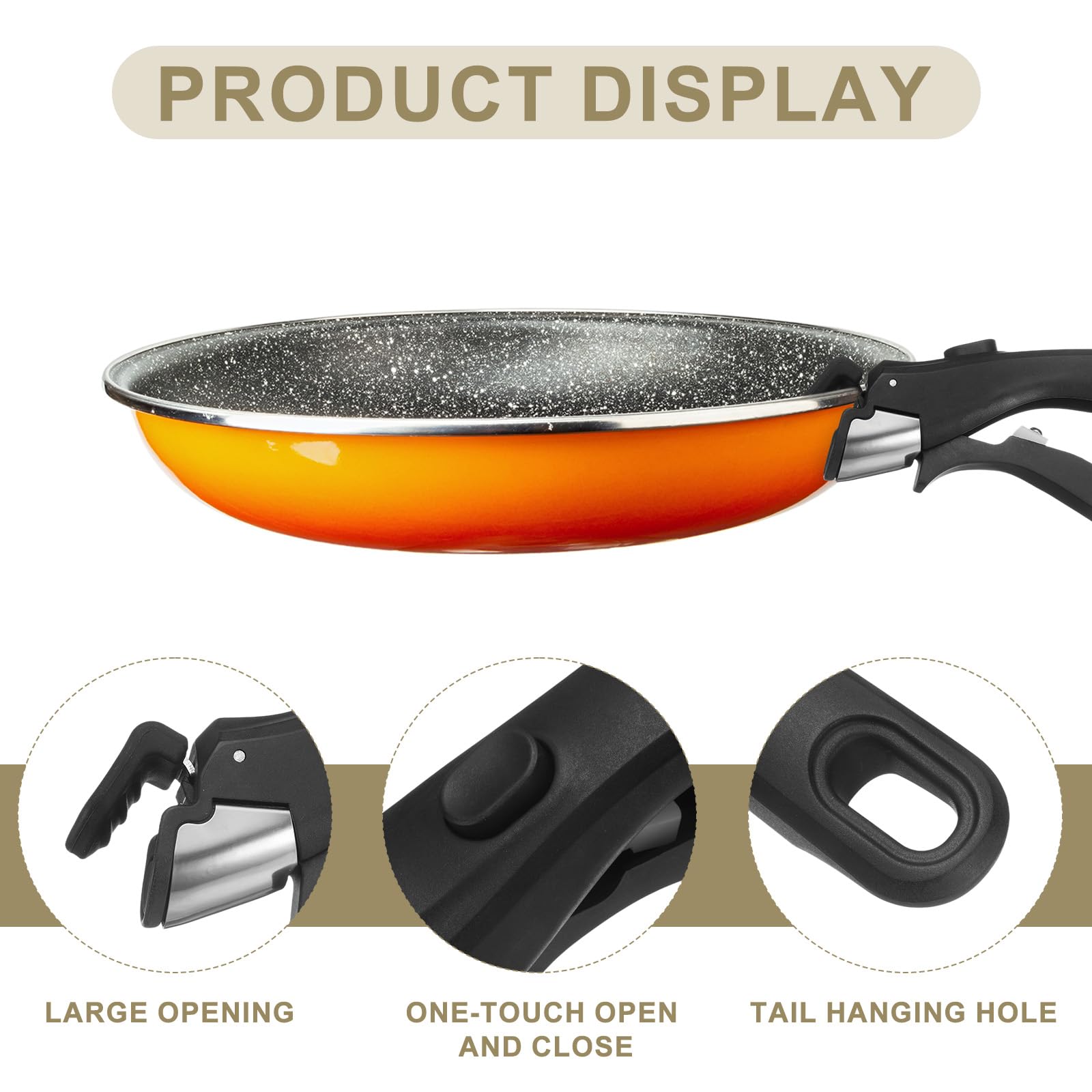 uxcell 2pcs Removable Handle, 7.5 Inch Detachable Handle for Pots and Pans, Universal Pot Handle Replacement Suitable for All Cookware Black
