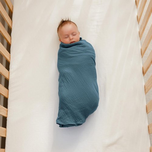 Comfy Cubs Muslin Swaddle Blankets - Soft 100% Cotton Baby Wraps | Pack of 3, 42 x 42 Inch - Neptune, Pacific Blue, Fern