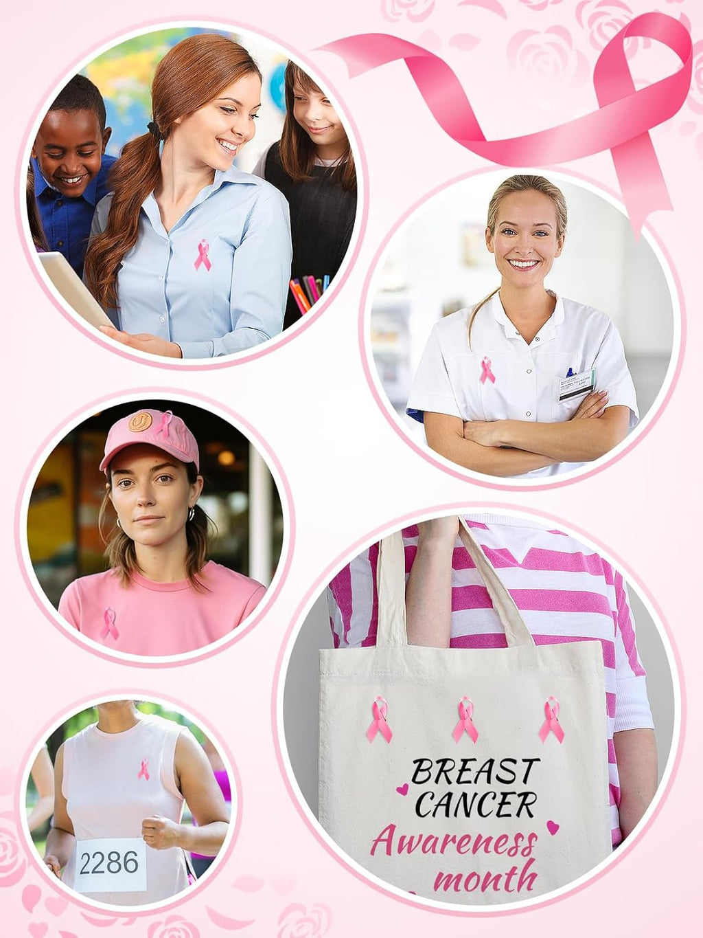 Regine Switzerland Breast Cancer Awareness Pins - Pink Ribbon Gifts for Women | Charity Event Fundraising