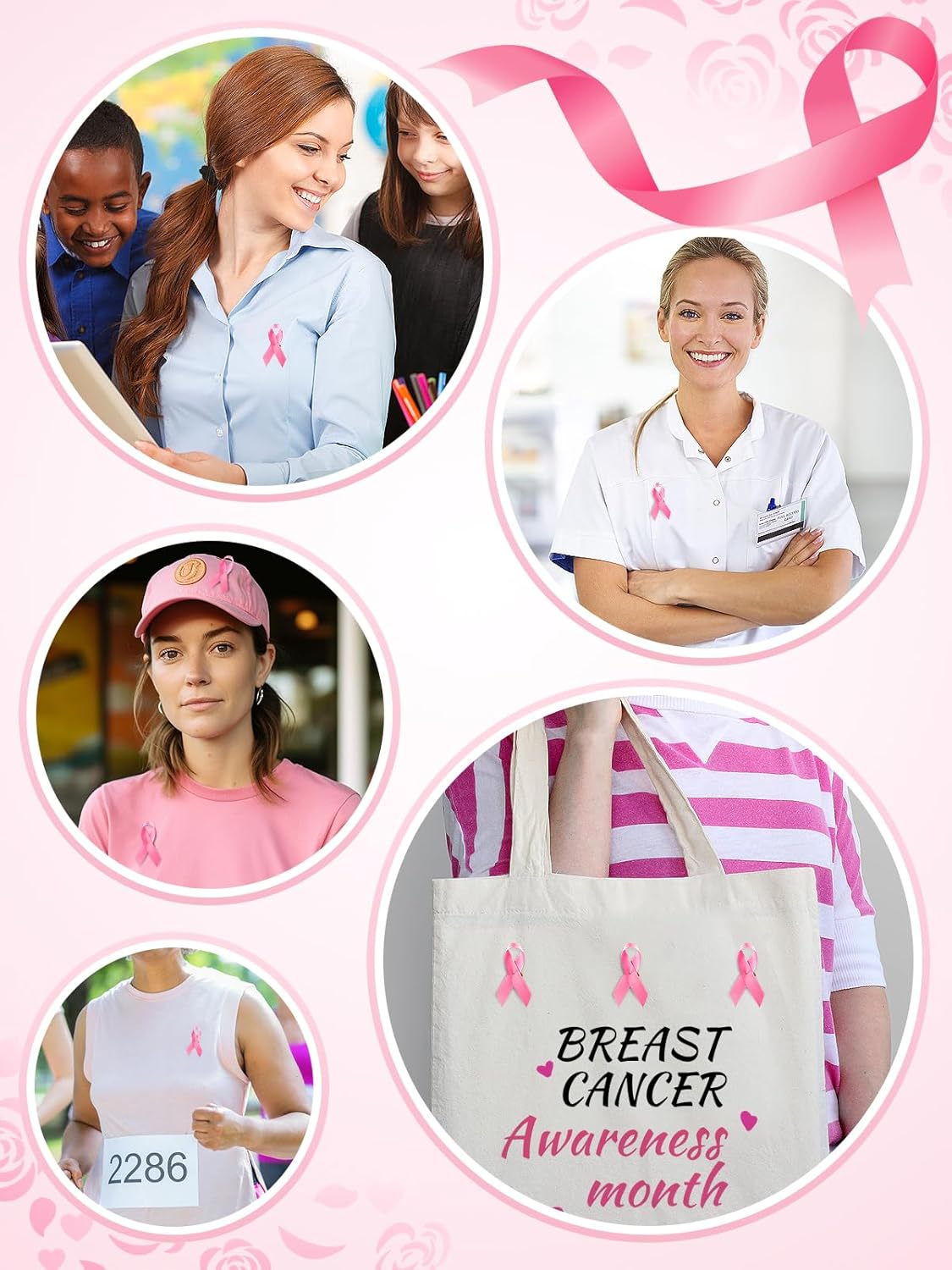 Regine Switzerland Breast Cancer Awareness Pins - Pink Ribbon Gifts for Women | Charity Event Fundraising