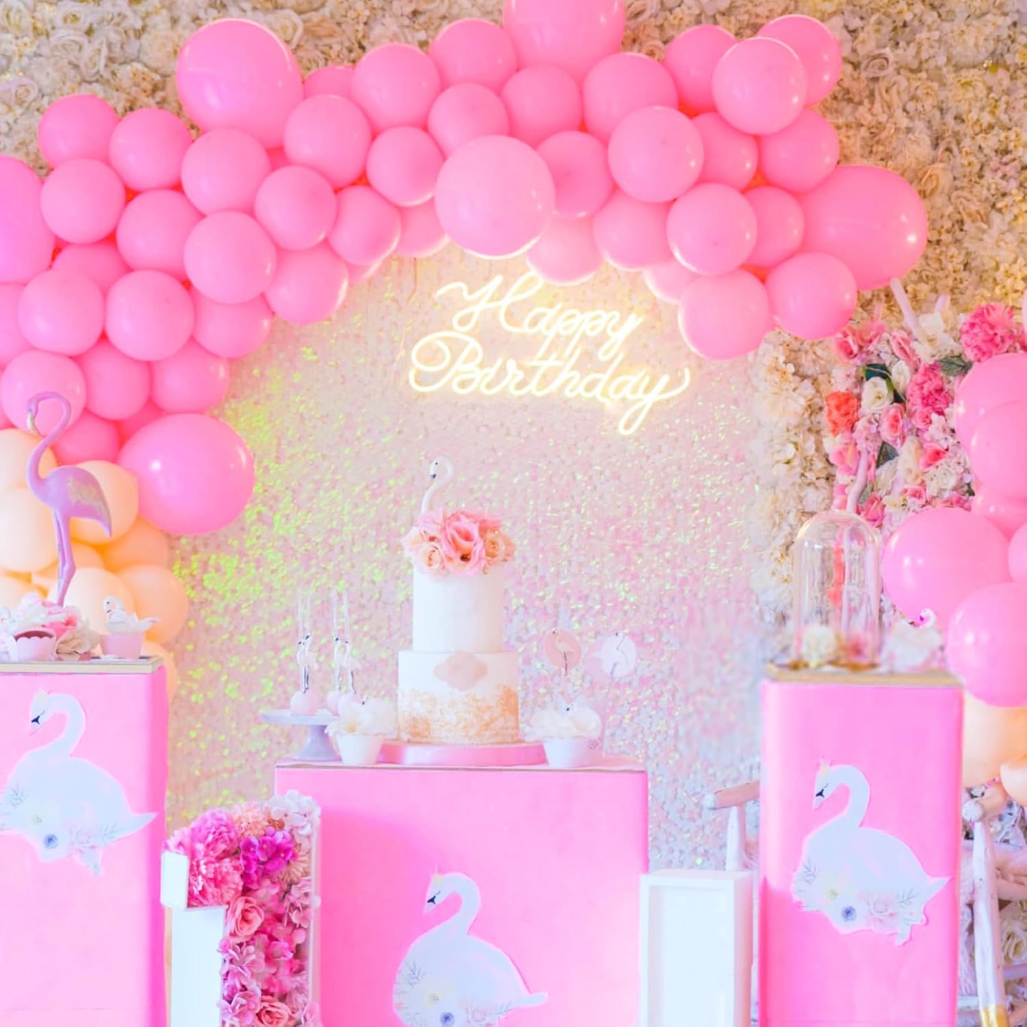 Pink Balloons - 100 Pcs 12 Inch Matte Pink Balloons for Baby Shower & Birthday Party Decor