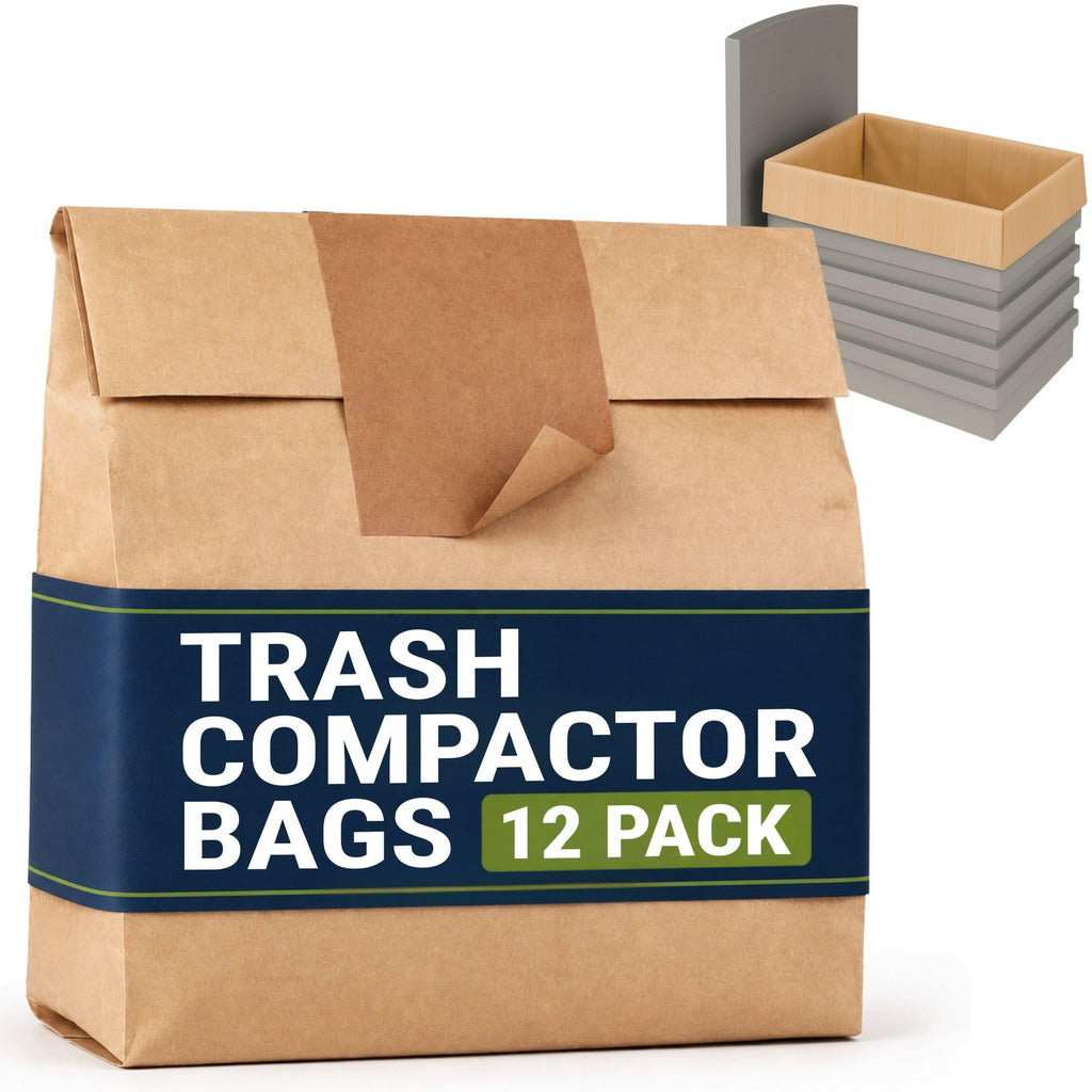 Wenses Paper Trash Compactor Bags, 12 Pack, Fits 15-Inch Compactors