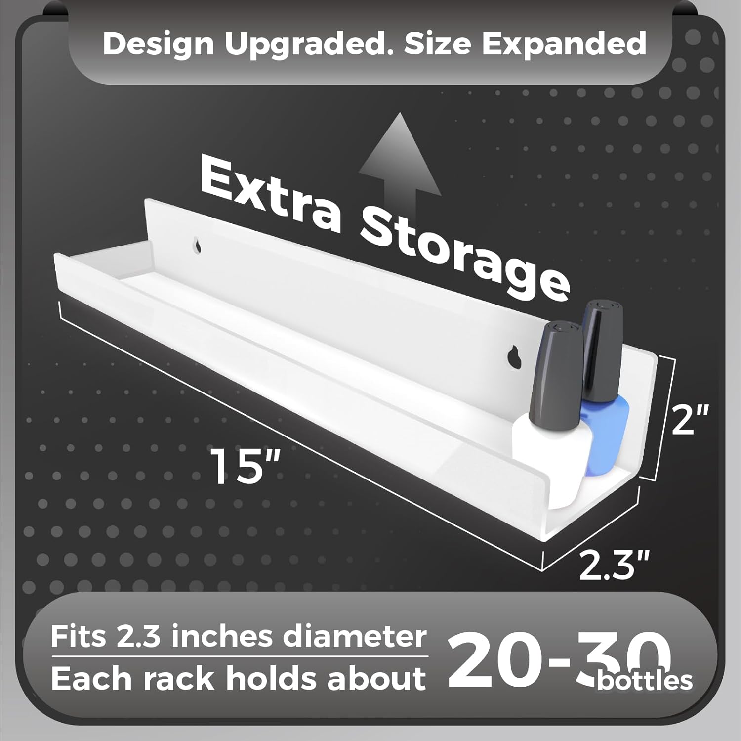 Skiennix 15-Inch White Acrylic Shelves - Modern Floating Bookshelf for Kids' Room | Versatile Toy & Display Storage