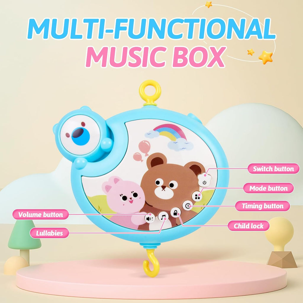 Skiennix Crib Mobile - Musical & Light-Up Nursery Toy for Boys & Girls | Portable Animal Design