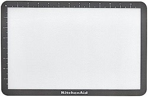 KitchenAid Silicone Baking Mat - Medium 9x14-Inch, Non-Stick Gray Surface for Easy Baking