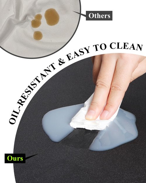 Furkit Black Plastic Table Cover Protector, 36" x 72" Waterproof Easy Flat PVC Desk Pad Mat, 1.5mm Thick Rectangle Vinyl Table Top Protector for Dining Room Table, Office, Dresser