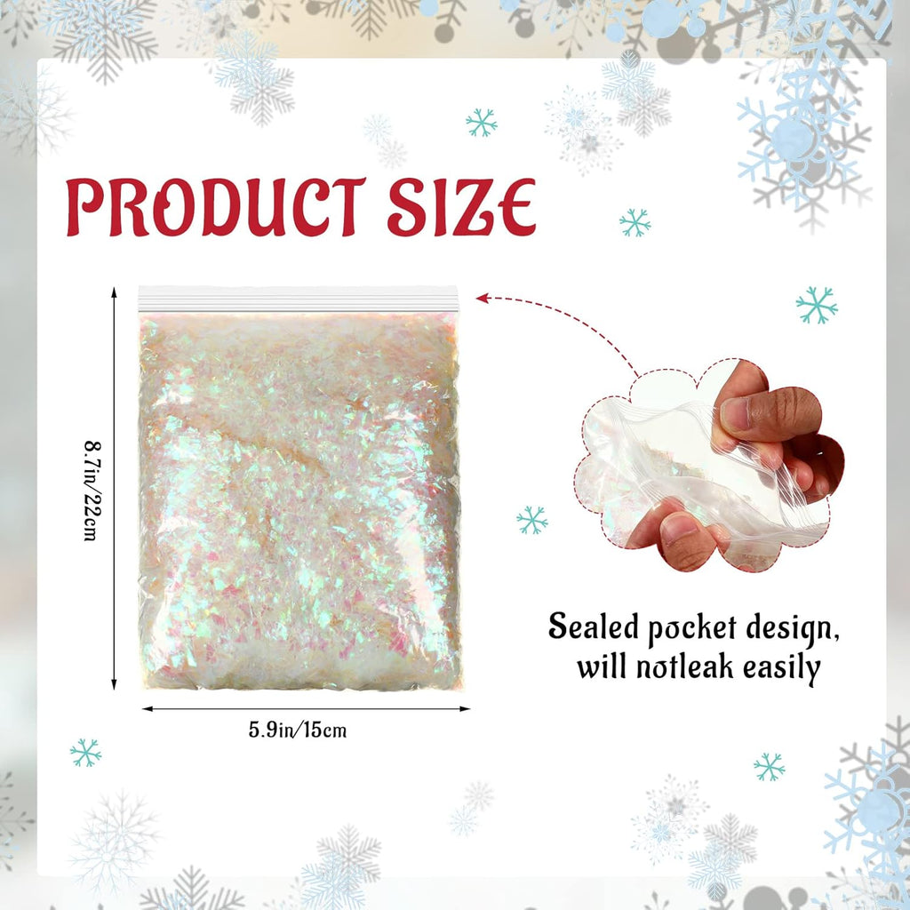 Aoriher Christmas Fake Snow | Glitter Metallic Foil Confetti Flakes for Holiday Decor