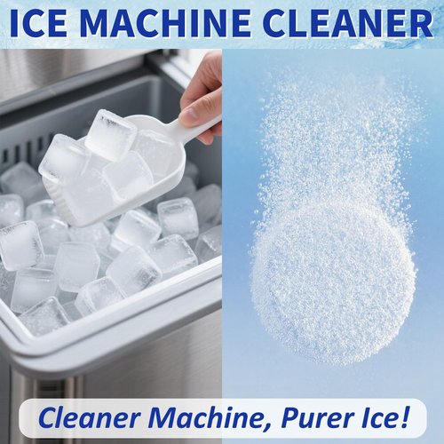 STREALE Ice Machine Cleaner Maker and Descaler - 24 Ice Maker Cleaner Tablets Compatible with All Major Brands, Nickel Safe Descaler Countertop Portable Commercial Icemaker Cleaning Solution