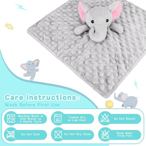 Loveys | Lovey Elephant Security Blanket for Babies - Soft Snuggle Toy for Newborns (Gray, 12.4in)