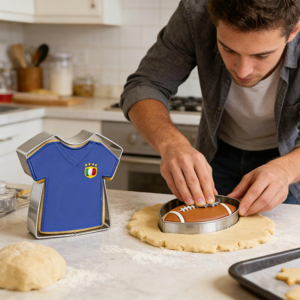 Football Cookie Cutters 2 PCS, with Jersey, 3.5'' (Football)