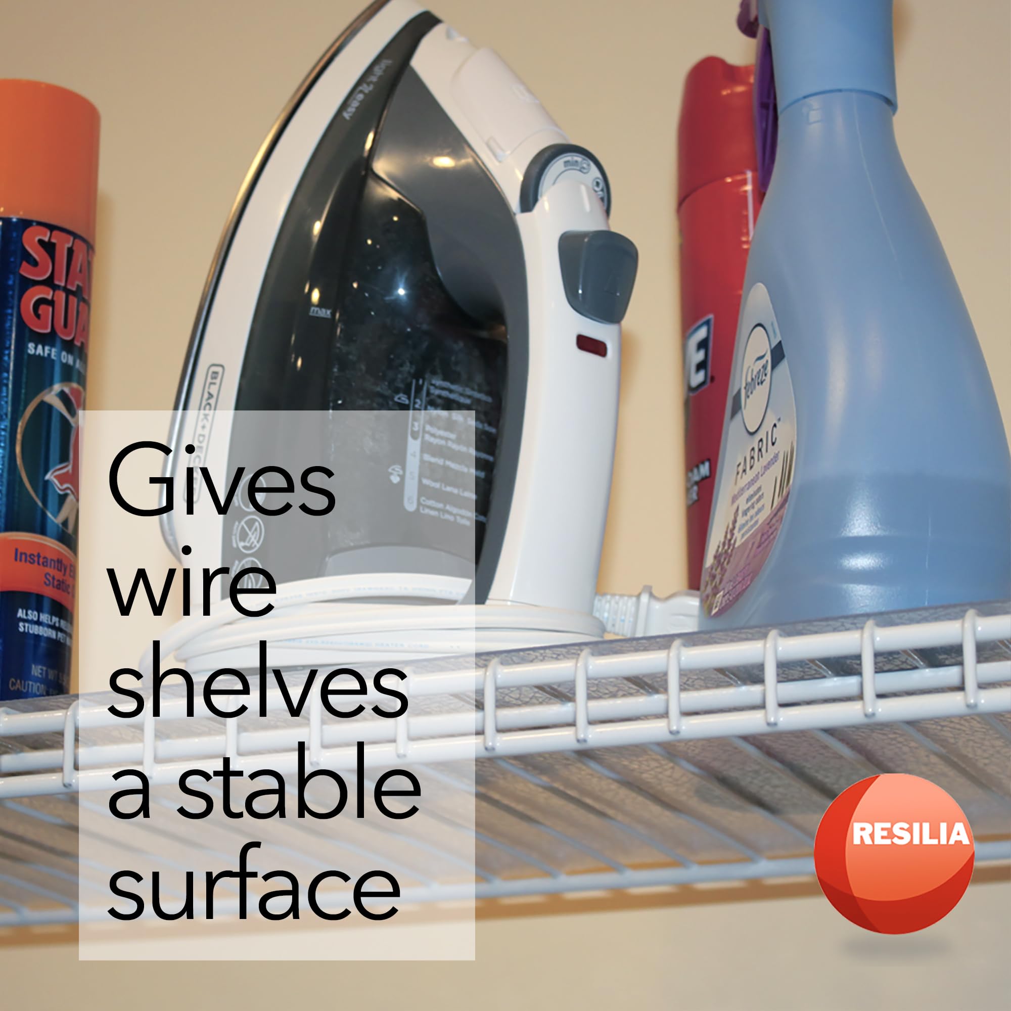 RESILIA Closet Shelf Liner for Wire Shelving – 20" Wide x 25' Long Heavy Duty Waterproof Liners, Clear PVC Covers for Kitchen Pantry, Bathroom Closet, & Cabinet Storage, Made in The USA