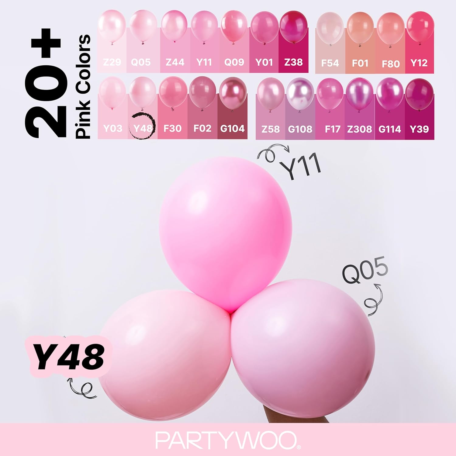 PartyWoo Light Pink Balloon Arch Kit - 120pcs in Various Sizes for Baby Showers & Birthday Parties