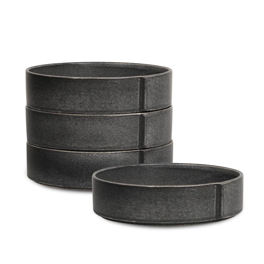 Stone Lain Bao 8-Piece Pasta Bowl Set Stoneware, Charcoal