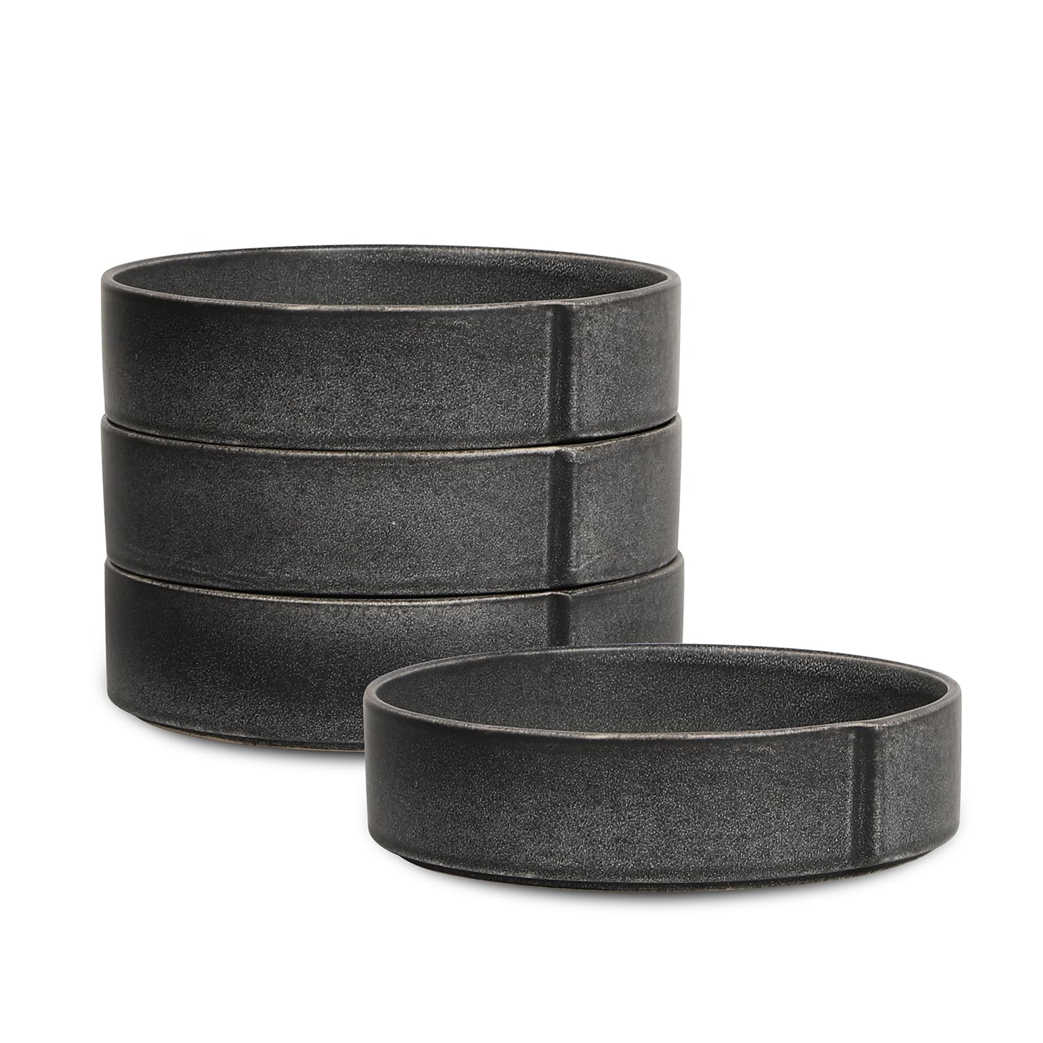 Stone Lain Bao 8-Piece Pasta Bowl Set Stoneware, Charcoal