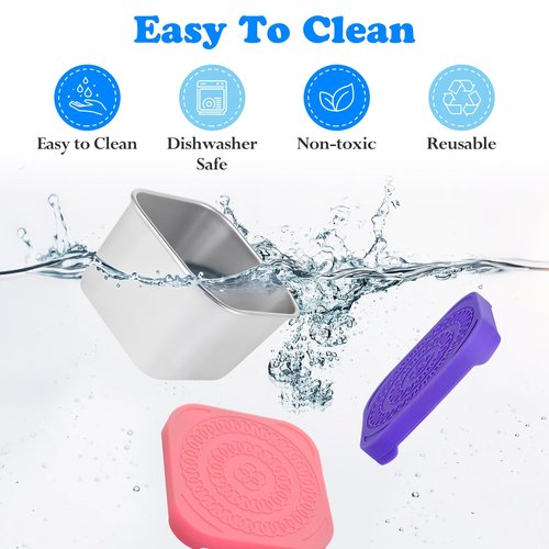 4Pack 6oz Reusable Stainless Steel Snack Containers for Kids, Easy Open Leak Proof Metal Small Toddler Snack Containers with Silicone Lids, Stackable Metal Toddler Lunch Box for Daycare School Travel
