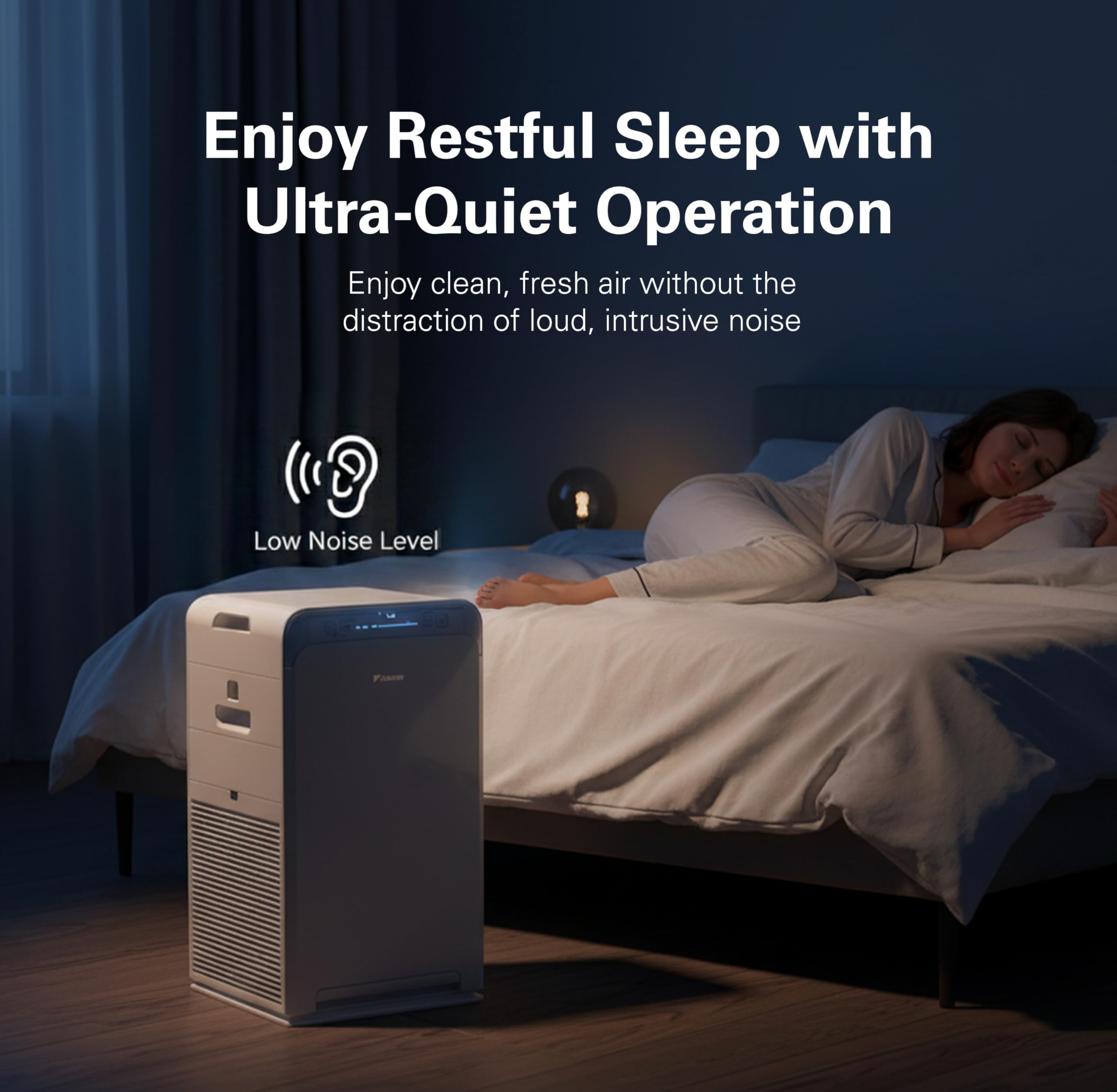 Daikin MCB50YSAU Room Air Purifier for Home, HEPA, Activated Carbon, Pre-Filter and UVC LED Light, Zero Ozone Product, CARB Certified, 10.5 x 10.5 x 19.5 in