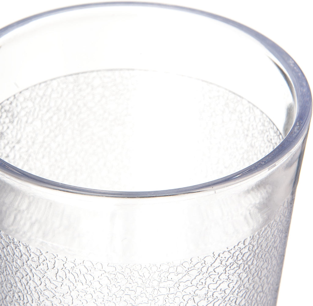 Carlisle FoodService Products Stackable Stackable Tumbler Plastic Tumbler with Pebbled Exterior for Restaurants, Catering, Kitchens, Plastic, 9.5 Ounces, Clear, (Pack of 72)