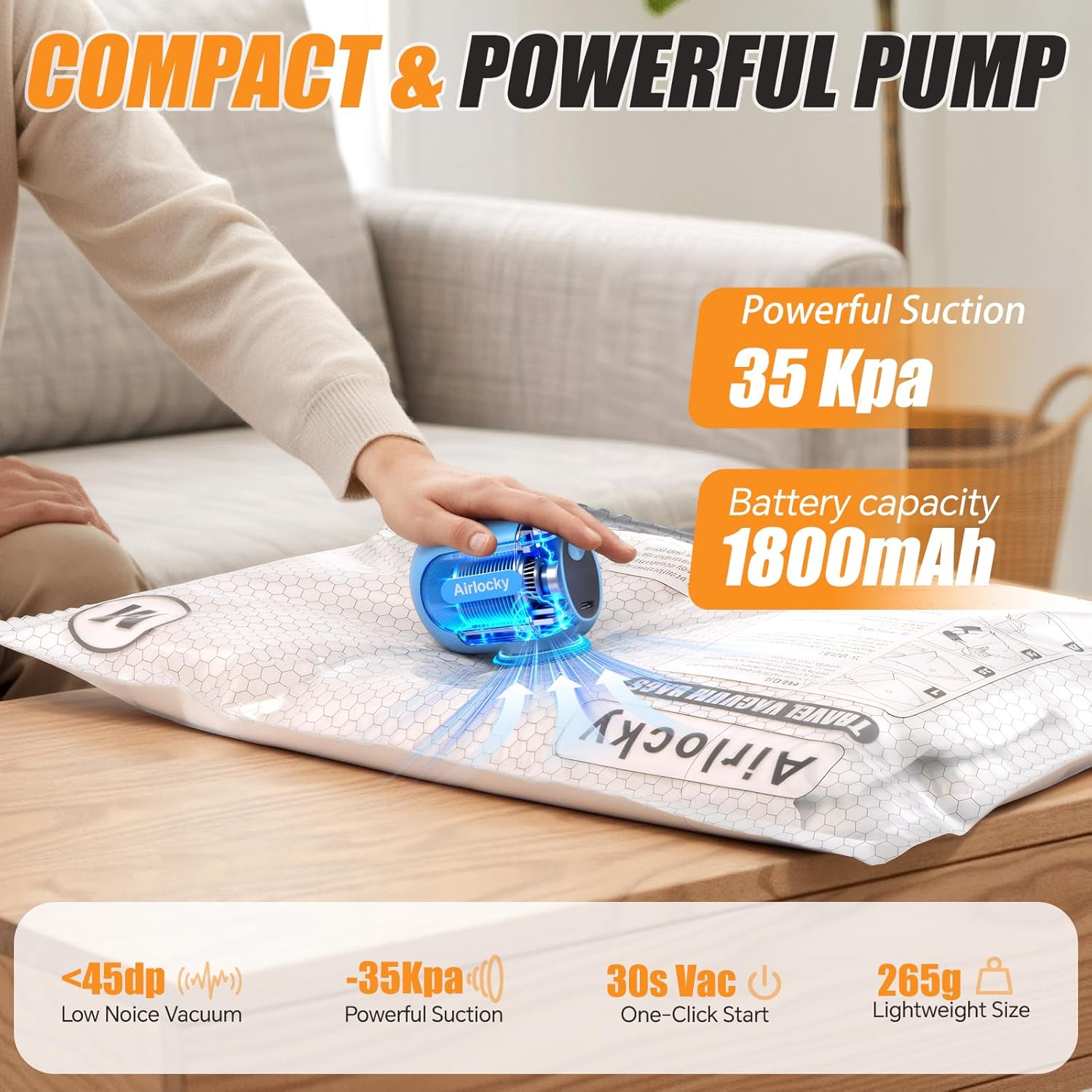 Travel Vacuum Storage Bags - 20 Pack Compression Bags with Portable Electric Pump | 80% Space Saver for Luggage