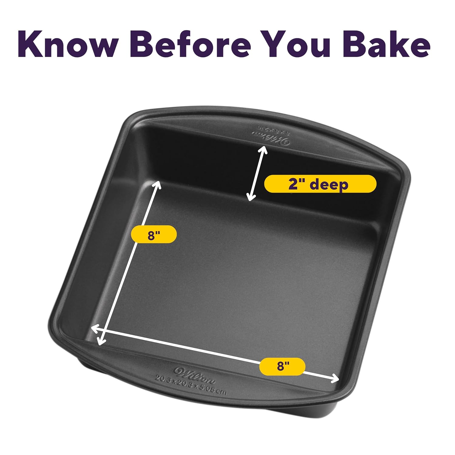 Wilton Gold Non-Stick 8 x 8 Inch Square Brownie Pan - PFAS-Free Cold-Rolled Steel Bakeware