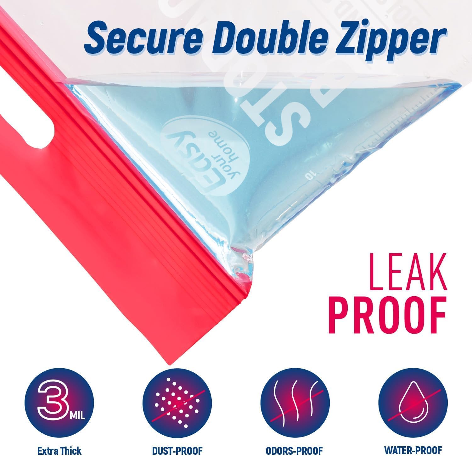 3 Gallon Zipper Lock Plastic Bags by [Brand Name] - Extra Large Reusable Storage Bags | BPA-Free, 16"x18"x5" for Travel & Moving