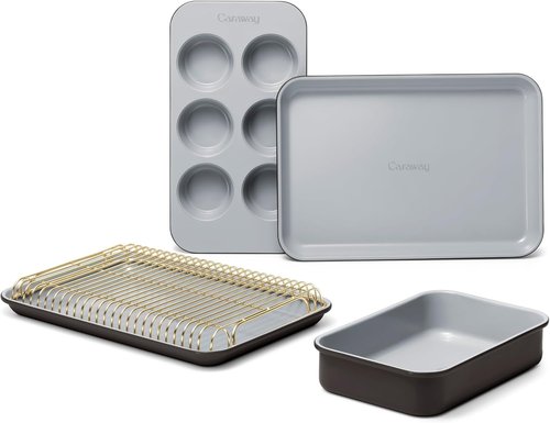 Caraway Mini Bakeware Set - Non-Stick, Non-Toxic Ceramic Coating - Compact Pans for Small Kitchens - Black