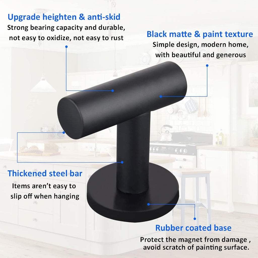 ULIBERMAGNET Strong Magnetic Coat Hooks - Heavy Duty Rubber Coated Neodymium Magnet for Metal Surfaces | Ideal for Towels, Coats, Bags, and Umbrellas