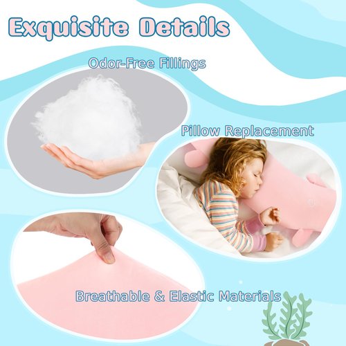 Tezituor Pink Axolotl Stuffed Animal for Valentine's Day, 48 inch Glow-in-Dark Plush Toy Body Pillow for Kids Adults Girls 6-12, 4ft Large Stuffed Salamander Axolotl Lovers Gifts Christmas Easter