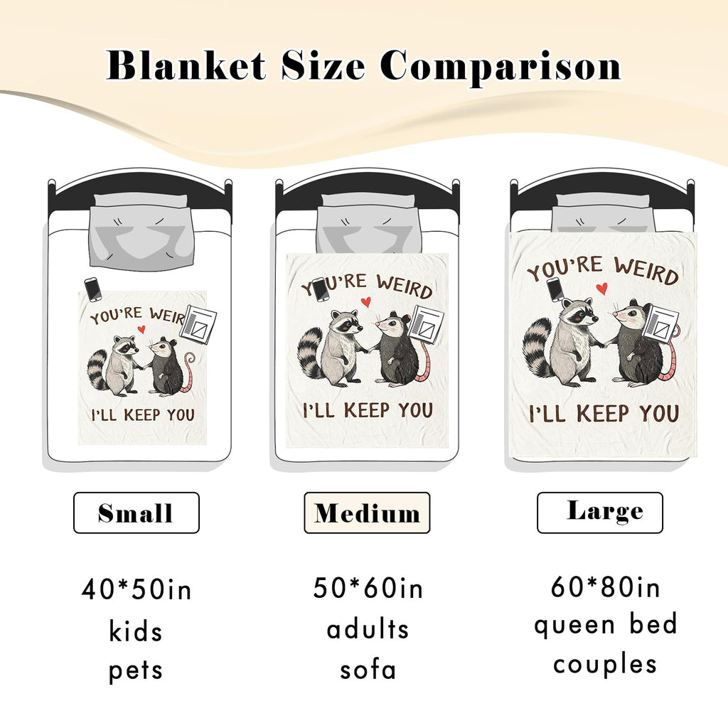Hibolen Best Friend Birthday Gifts for Women Blanket 50"x60", Friendship Gifts for Women, Birthday Gifts for Woman Friendship, Bestie/Soul Sister Present, Raccoon and Opossum Throw