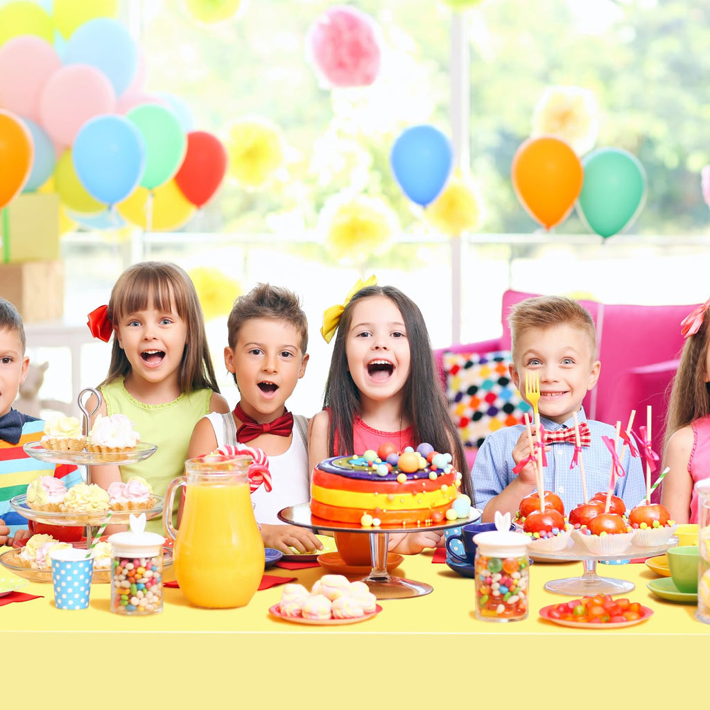 mwellewm 6 Pcs Easter Tablecloth Party Decorations Pastel Table Cloths Plastic 54x72 Inch Rainbow Tablecloth Disposable Rectangle Table Cover for Birthday Baby Shower Wedding Princess Ice Cream