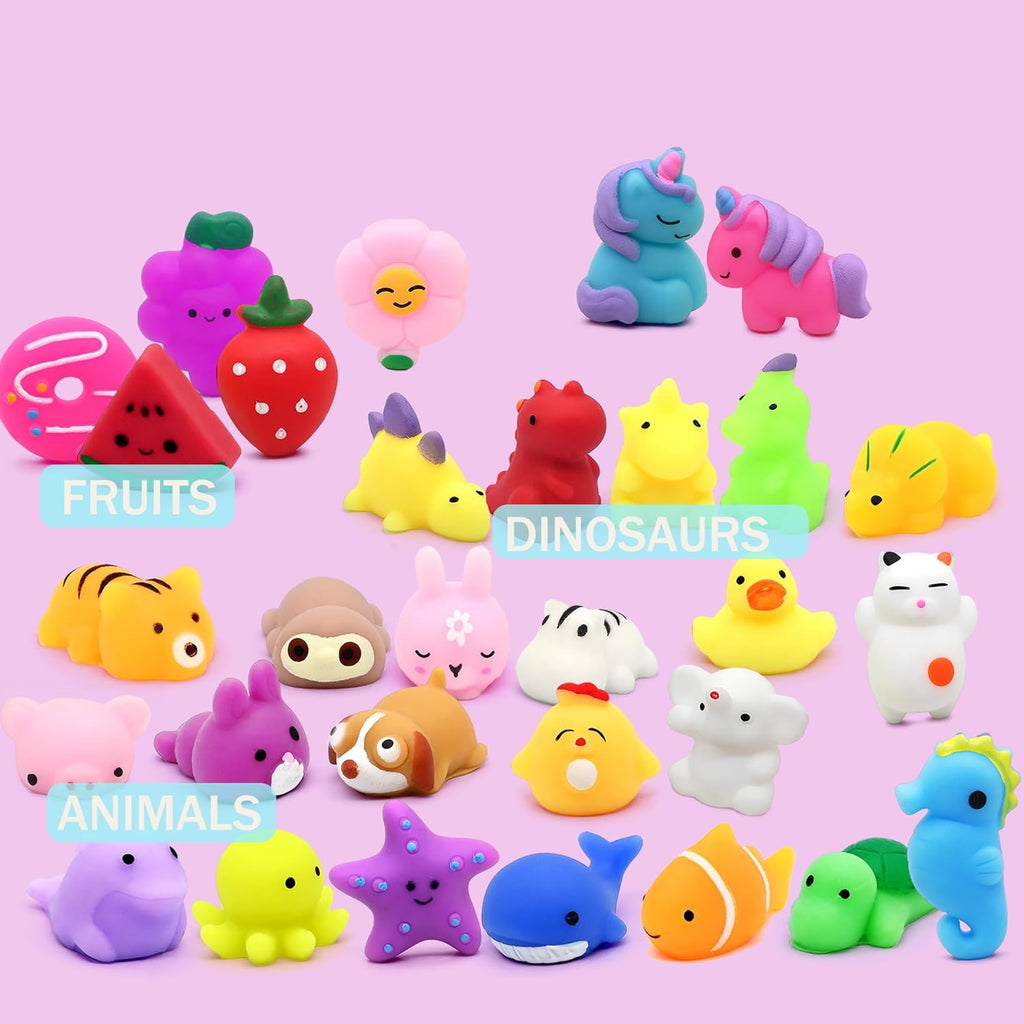 Mochi Squishy Toys 30-Pack | Fun Party Favors for Kids | Ideal Birthday Gifts & Classroom Prizes