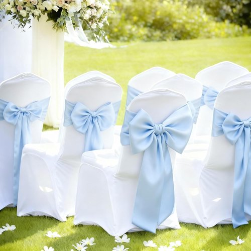 Blue Bow Decor | Large 22x11 Inch Crib Skirt with Big Bows for Christmas & Parties