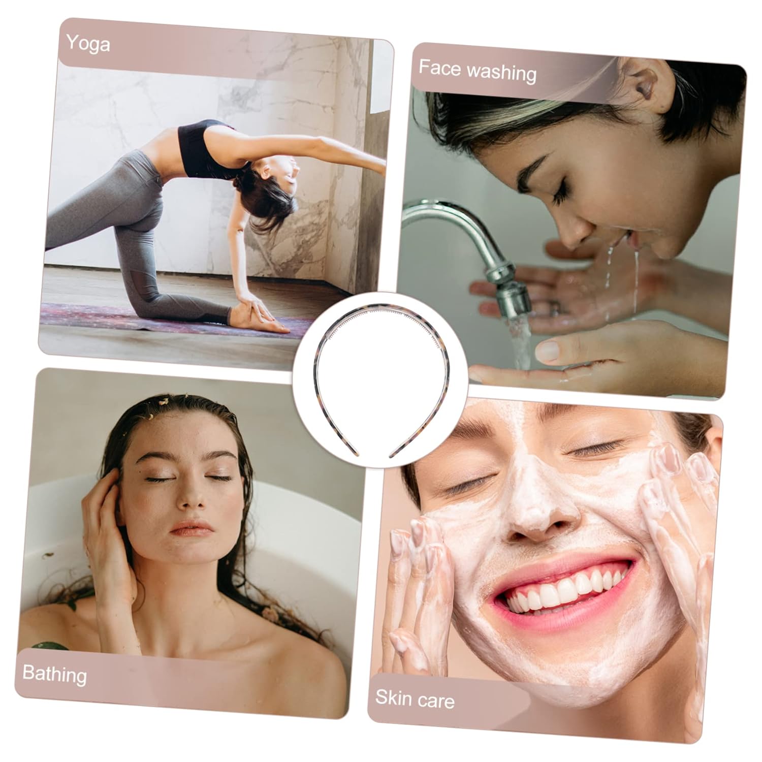 Uonlytech Non-Slip Headband - Lightweight & Comfortable Hair Accessories for Women | Perfect for Face Washing & Daily Wear (5.47"x4.72"x0.59")
