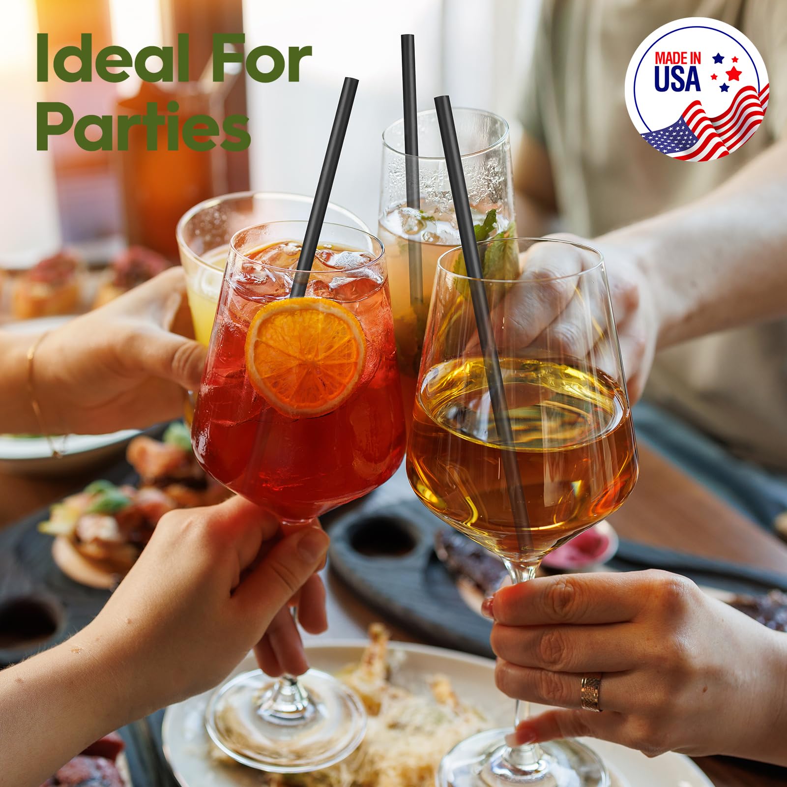 Delxo 500 Count Individually Wrapped Clear Plastic Straws - 7.75 Inch Long, 0.23 Inch Diameter - Disposable Drinking Straws for Party, Every Occasion - Made in USA
