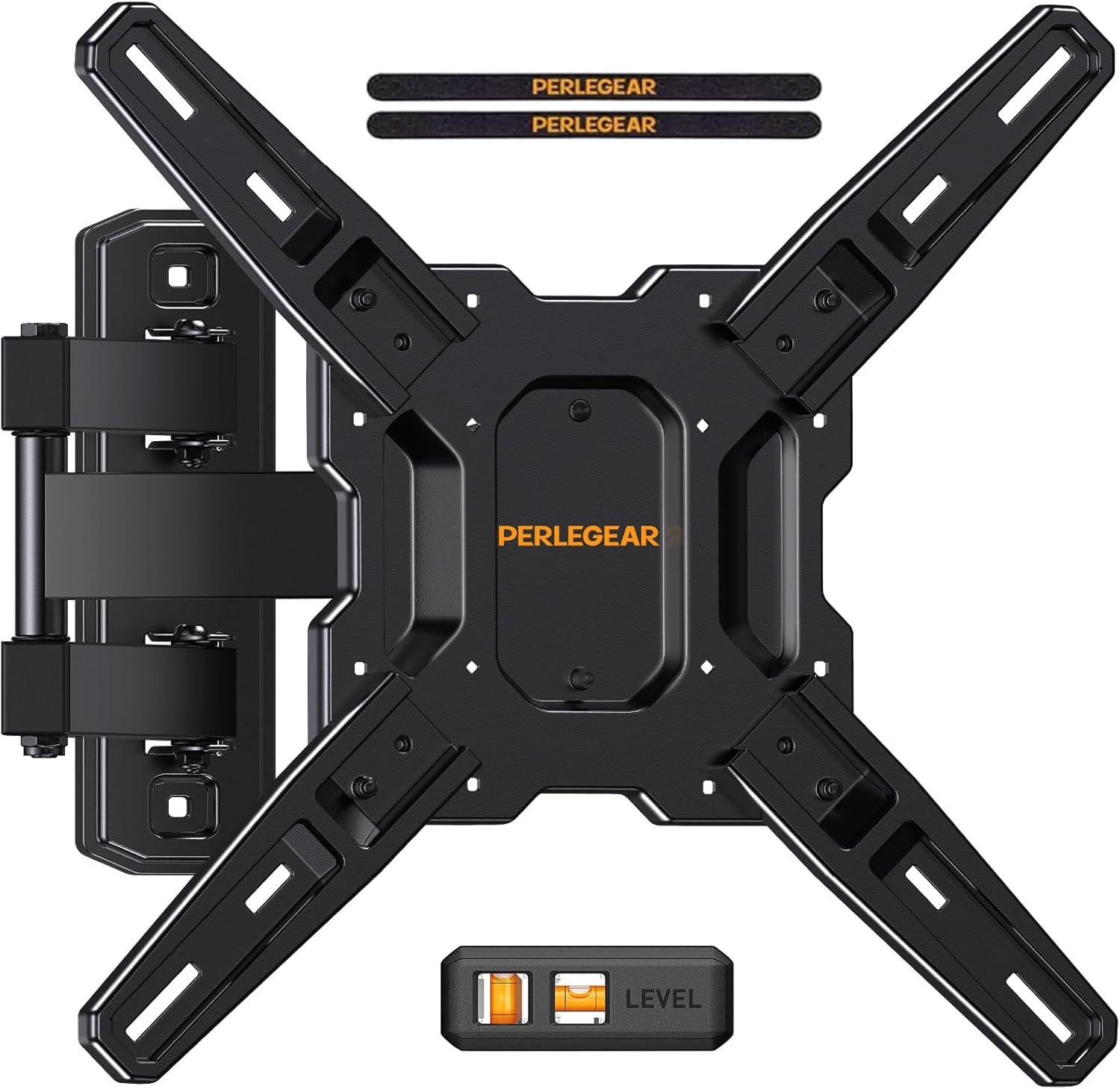 Perlegear Full Motion TV Mount - Articulating Wall Bracket for 26-65 Inch TVs | Tool-Free Tilt & Swivel, Max VESA 400x400mm