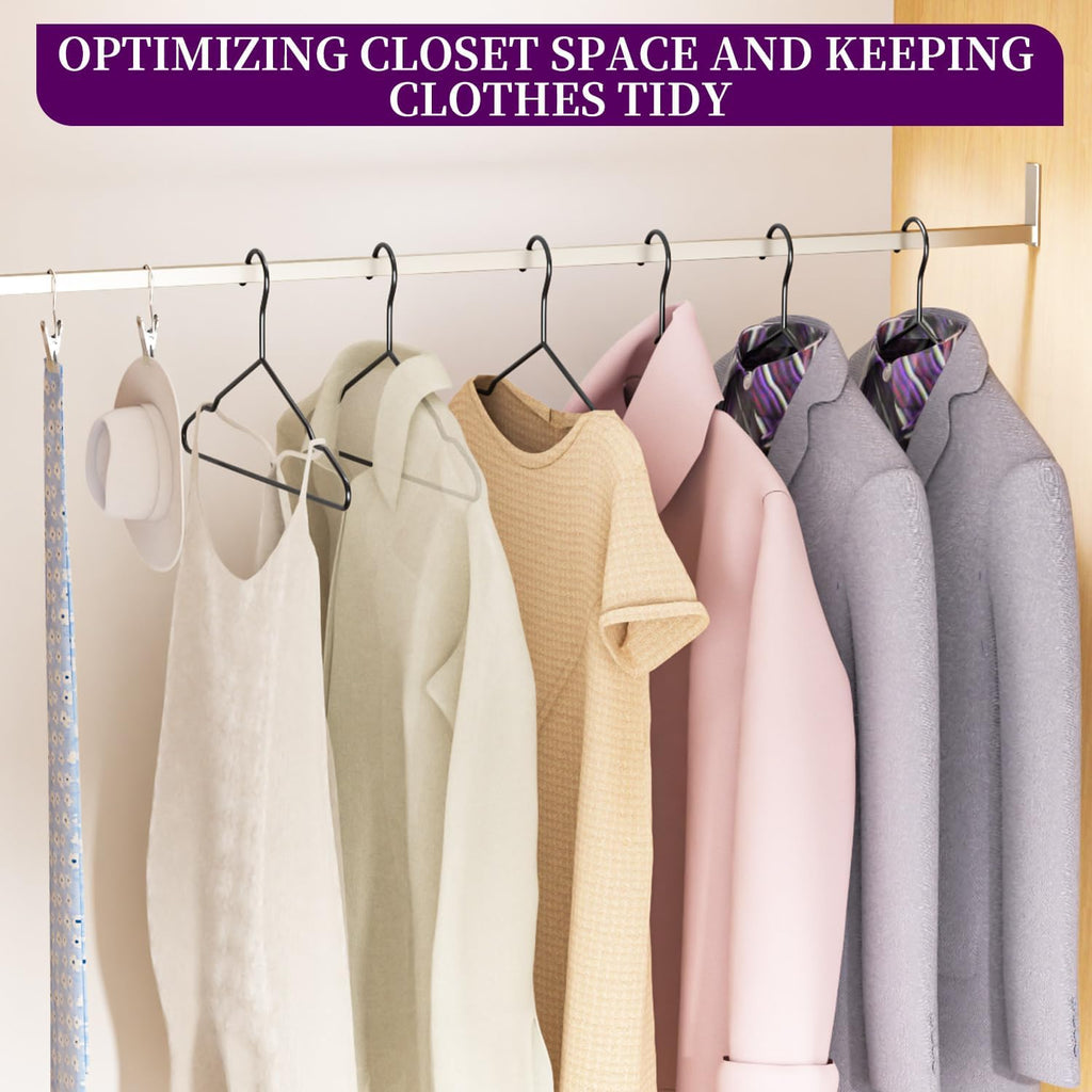 Skiennix Metal Wire Hangers - 60 Pack Ultra Thin Space-Saving Clothes Hangers | 16.5" for Shirts, Suits & More