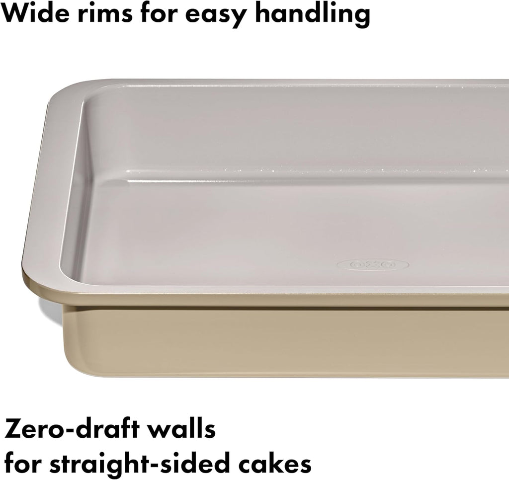 OXO Good Grips Non-Stick Ceramic Coated Metal Bakeware | 9” x 13” Cake Pan - Perfect for Biscuits